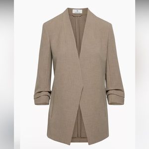 Aritzia Taupe Open-Front Blazer